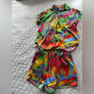 Colorful Swirl Patterned Shorts